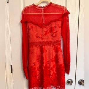 Three Floor Couture Red Dress